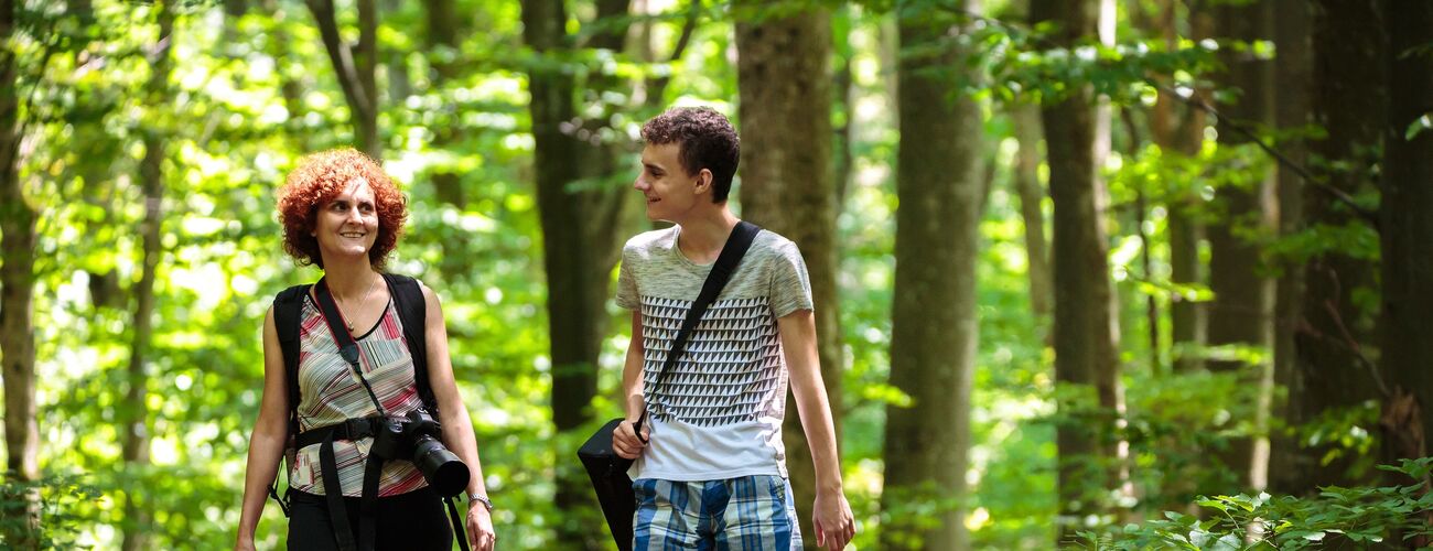 Wanderer auf einem Trail